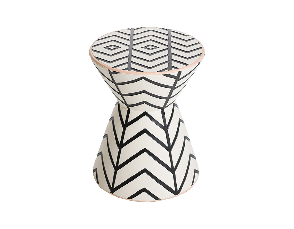 Miami Curved Stool Black Web