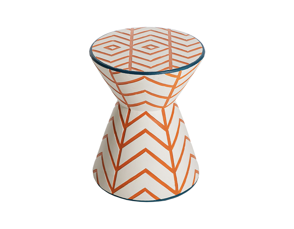 Miami Curved Stool - Orange Web